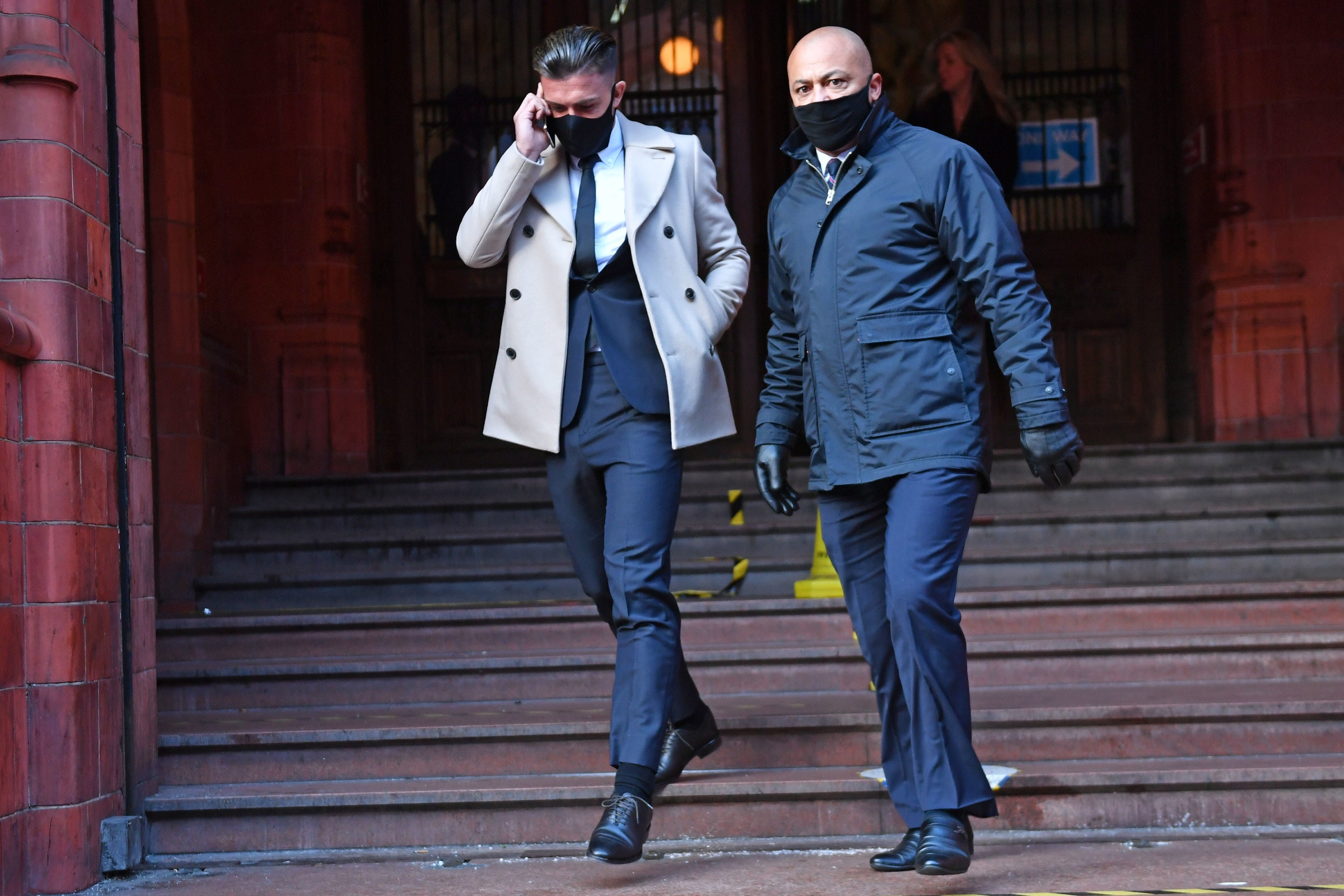 Jack Grealish leaves Birmingham Magistrates’ Court after being banned from driving for nine months