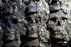 New part of Aztec skull tower discovered by archaeologists in Mexico