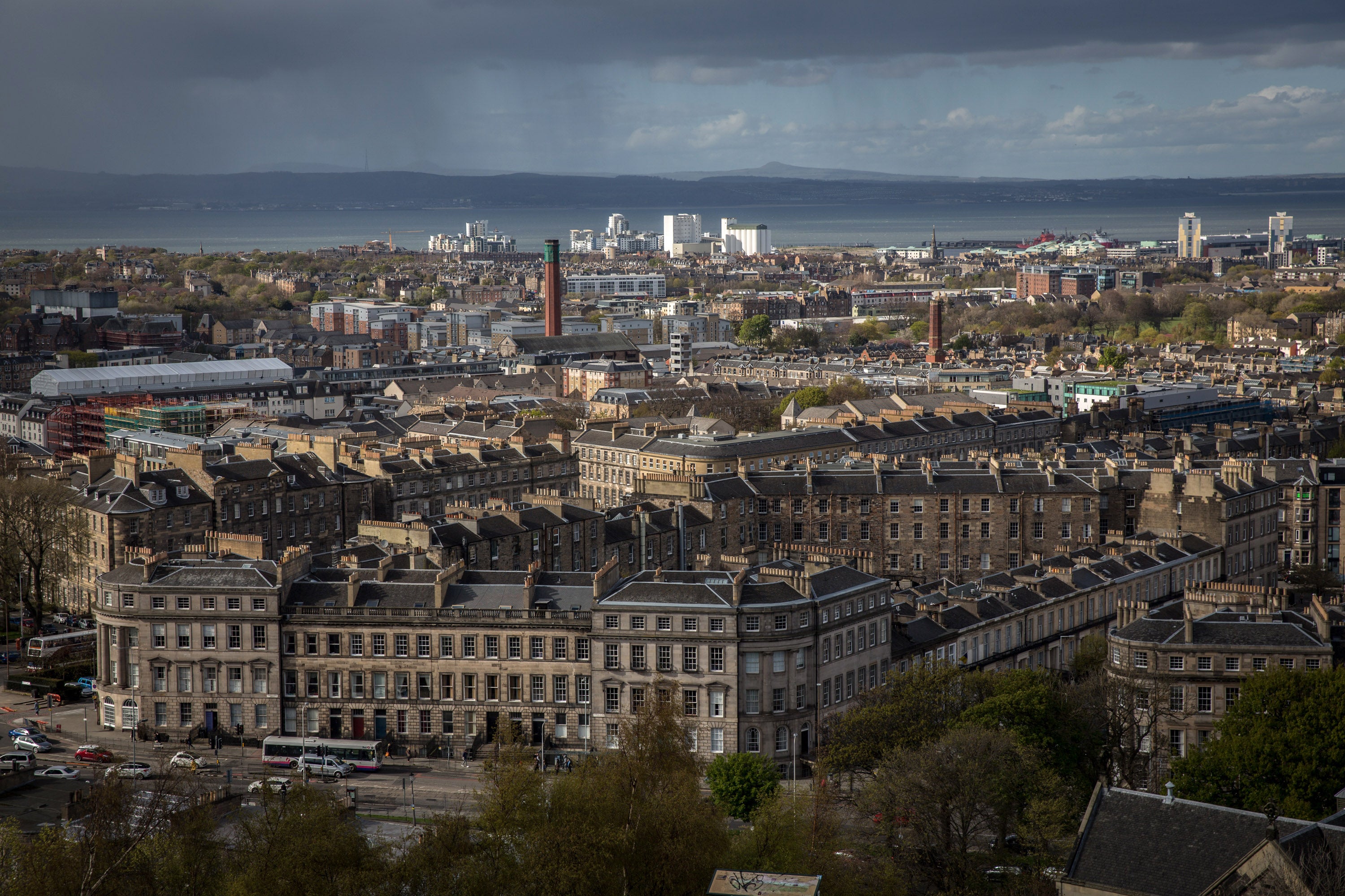 The sun sets over the New Town area of Edinburgh on May 3, 2016 in Edinburgh, Scotland. A 22-year-old man has been found guilty of possessing weapons at multiple locations in the city.