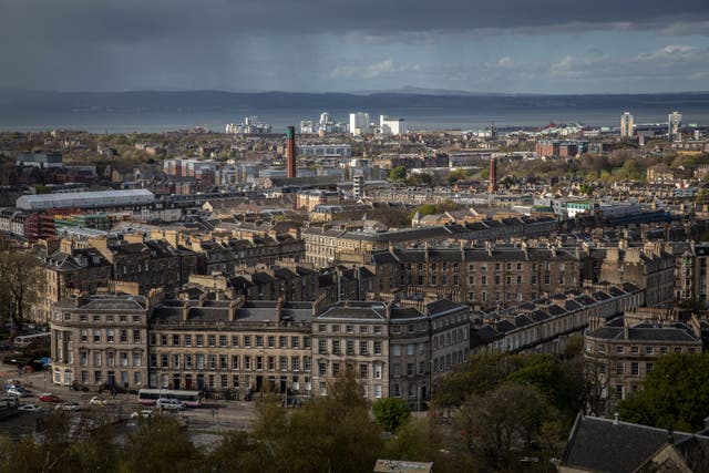 The sun sets over the New Town area of Edinburgh on May 3, 2016 in Edinburgh, Scotland.  A 22-year-old man has been found guilty of possessing weapons at multiple locations in the city.