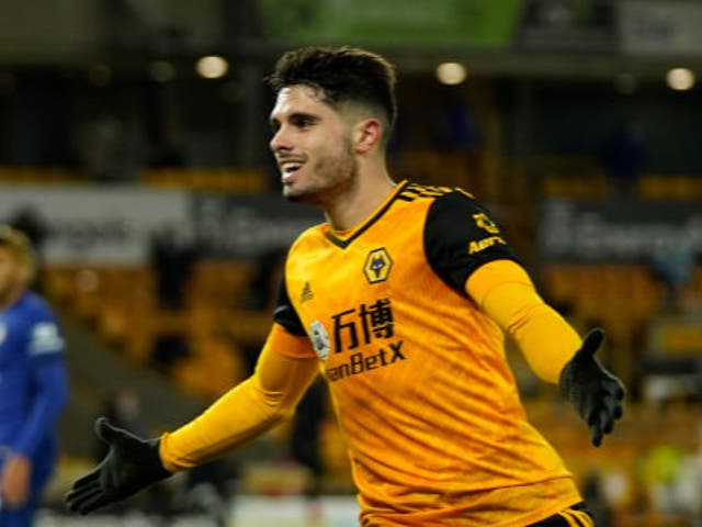 Pedro Neto of Wolves celebrates