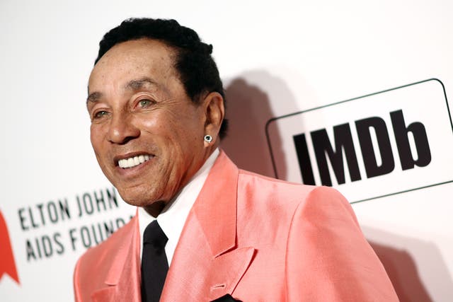 Smokey Robinson walks the red carpet at the Elton John AIDS Foundation Academy Awards Viewing Party on 9 February 2020 in Los Angeles, California