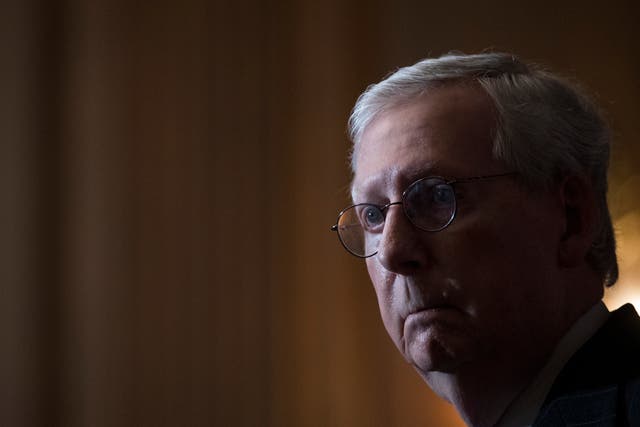 <p>Mitch McConnell, the Senate majority leader, is &nbsp; increasingly stepping away from his one-time partner, Donald Trump</p>