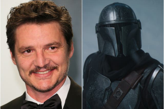 Pedro Pascal, and as Din Djarin in The Mandalorian