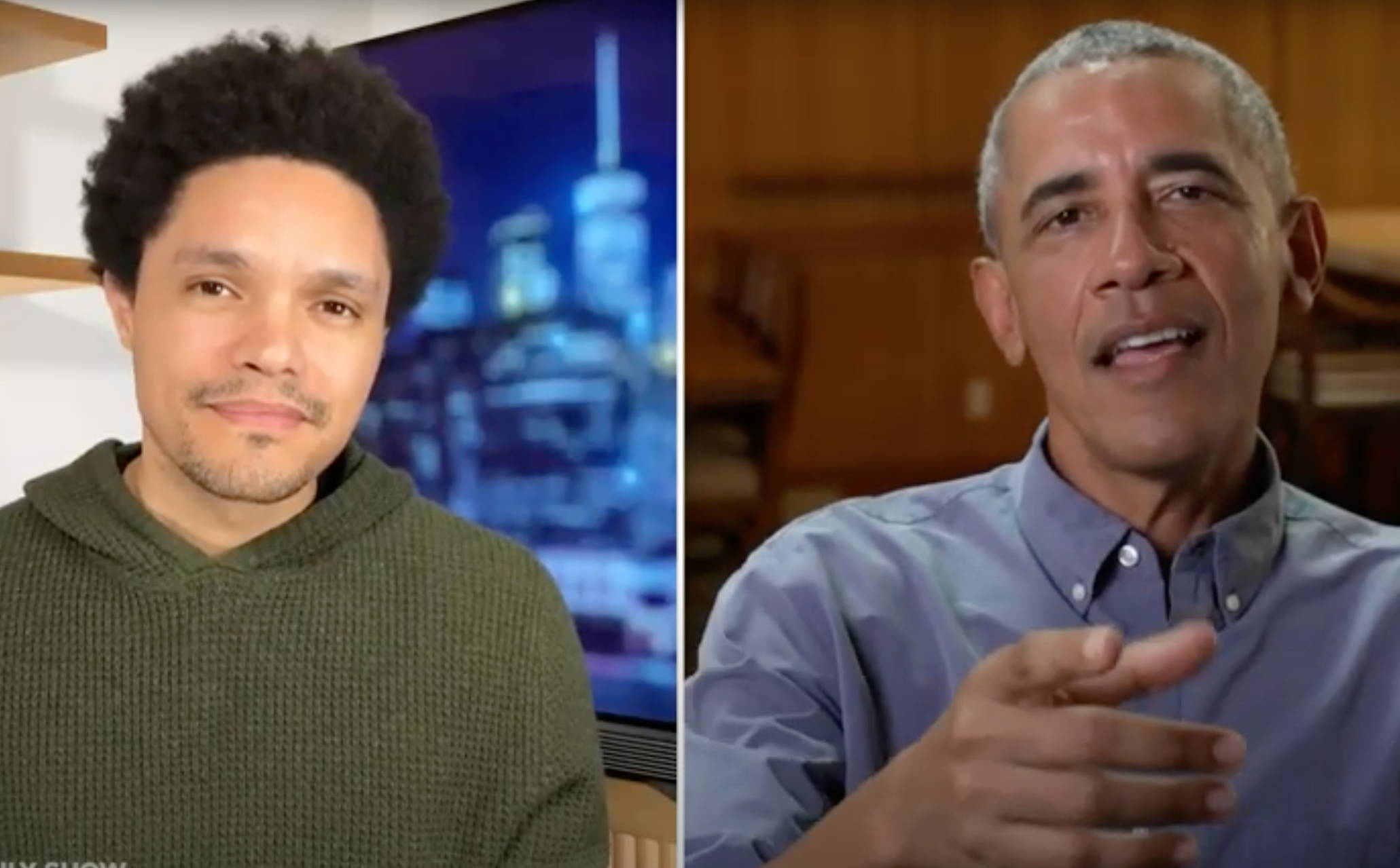 Trevor Noah interviews President Barack Obama on The Daily Show on 15 December, 2020