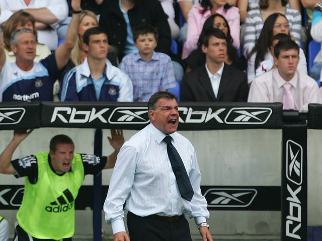 <p>Sam Allardyce in charge of Newcastle in 2007 against his old side Bolton</p>