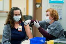 Nurses and healthcare workers share jubilant vaccine photos 