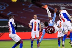 Haller’s stunning overhead kick earns West Ham draw vs 10-man Palace