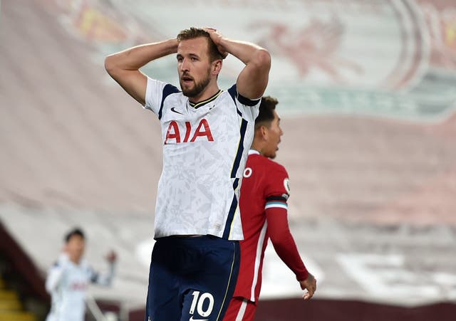 Harry Kane missed a chance to put Spurs in front before Liverpool struck their winner