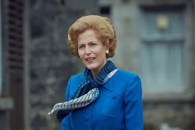 Gillian Anderson as Thatcher in The Crown