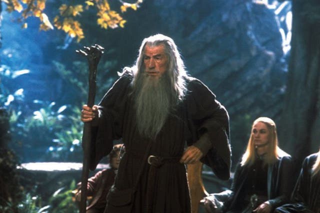 McKellen as Gandalf the Grey in the first Lord of the Rings film