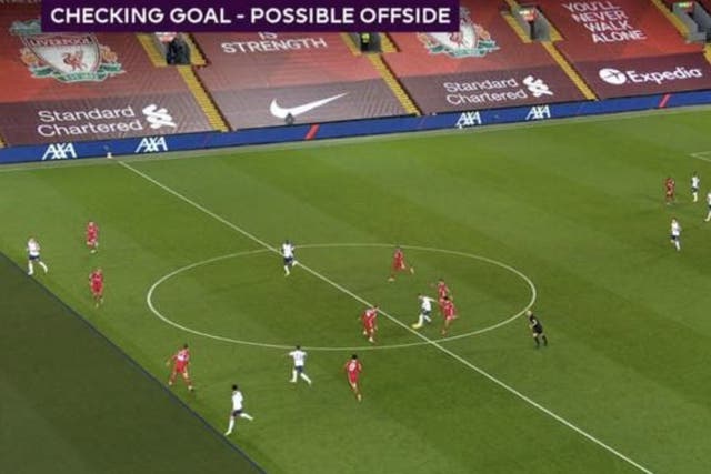 Son Heung-min was judged to be onside ahead of Tottenham’s equaliser against Liverpool