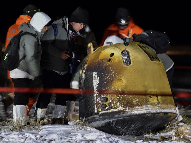 The Chang’e 5 probe was recovered by Chinese teams after it landed down in the country’s snow-capped far north