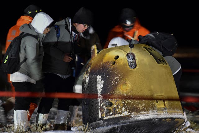 The Chang’e 5 probe was recovered by Chinese teams after it landed down in the country’s snow-capped far north