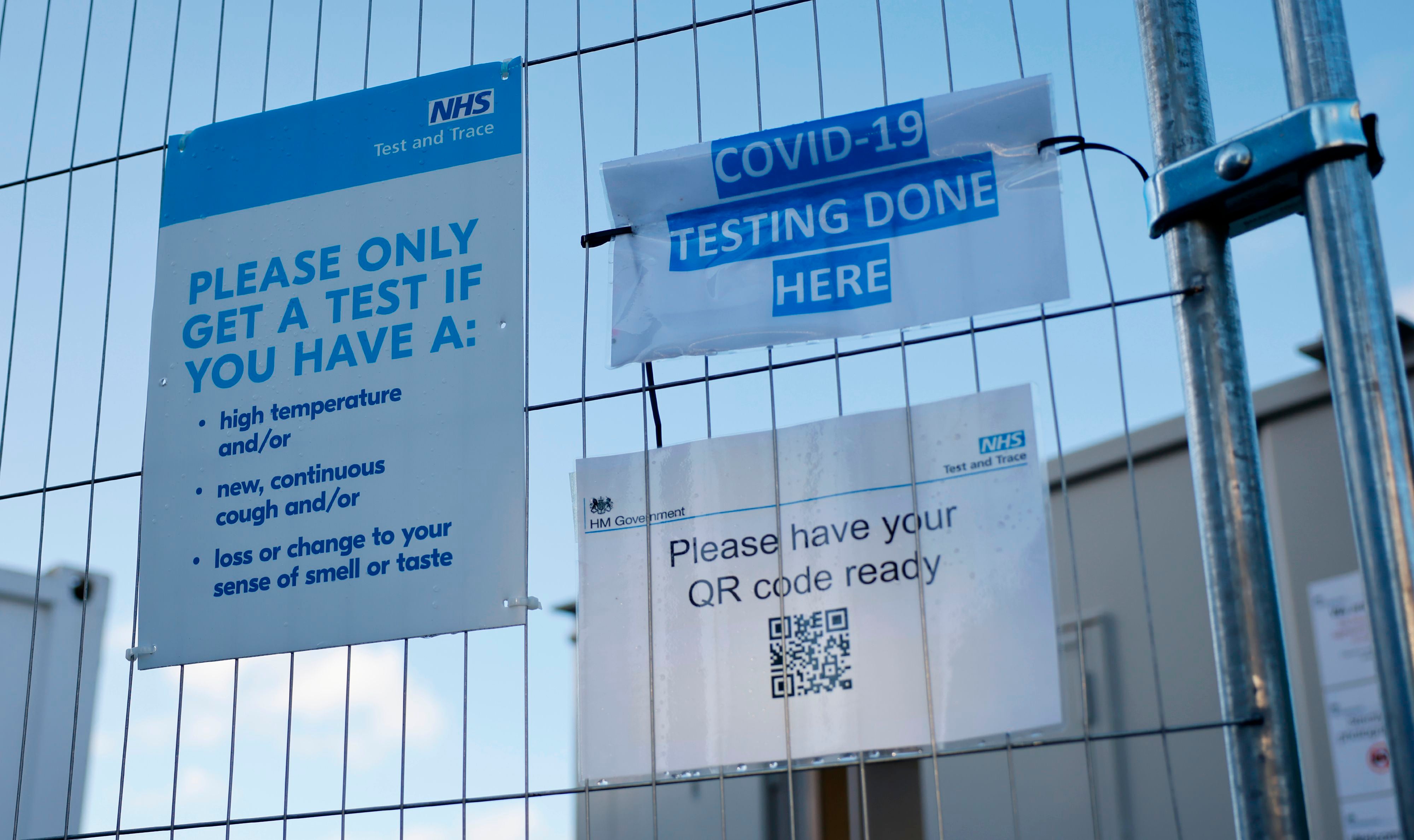 A coronavirus testing centre in London