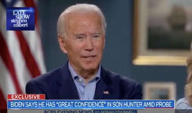Joe Biden defends Hunter Biden to Stephen Colbert