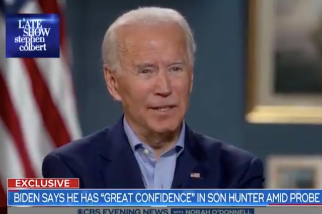 Joe Biden defends Hunter Biden to Stephen Colbert