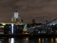 London landmarks lit up with ‘symbols of hope’ to thank the public