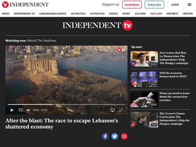 <p>The new Independent TV hub</p>