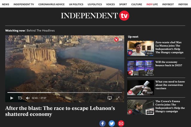 <p>The new Independent TV hub</p>