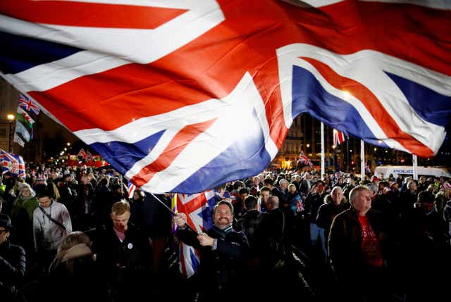 <p>File Image: A British flag waving on Brexit day in London</p>