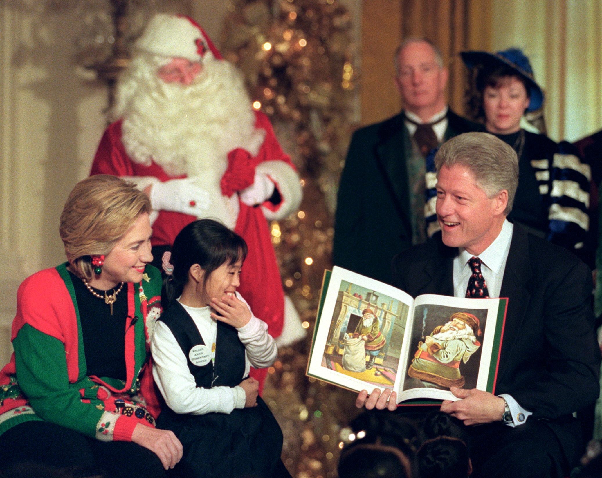 The Clintons enjoyed Christmas dinner at the White House&nbsp;