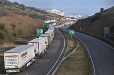 Miles of lorry queues in Kent as businesses stockpile before Brexit