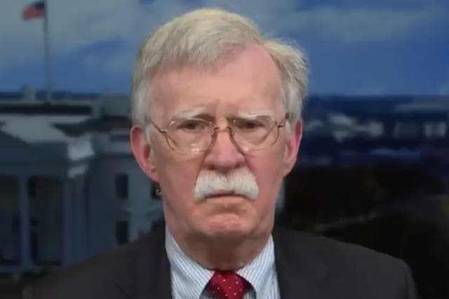John Bolton speaking about the suspected Russian hacking attack