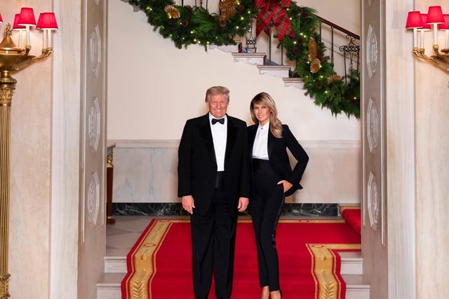 President Donald Trump and US first lady Melania Trump is official Christmas portrait 