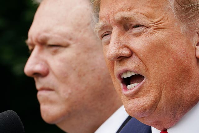 US president Donald Trump and Mike Pompeo, US secretary of state 