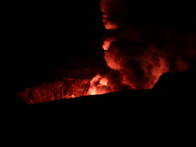 Kilauea volcano erupting on  Sunday night 