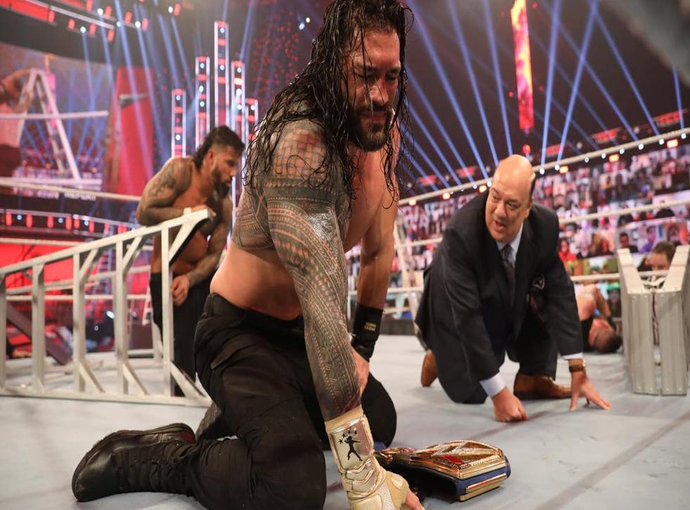 Roman Reigns has the assistance of Jey Uso to defeat Kevin Owens