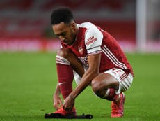 Aubameyang ruled out of Carabao Cup quarter-final against Man City