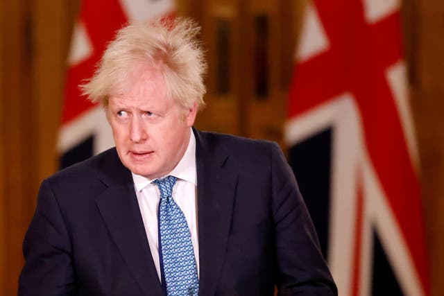 <p>Johnson had nothing but bad news to announce at his briefing on Monday – not that he seemed fazed</p>