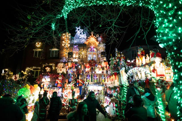 <p>A house decorated in Christmas lights in the Dyker Heights neighbourhood of Brooklyn</p>