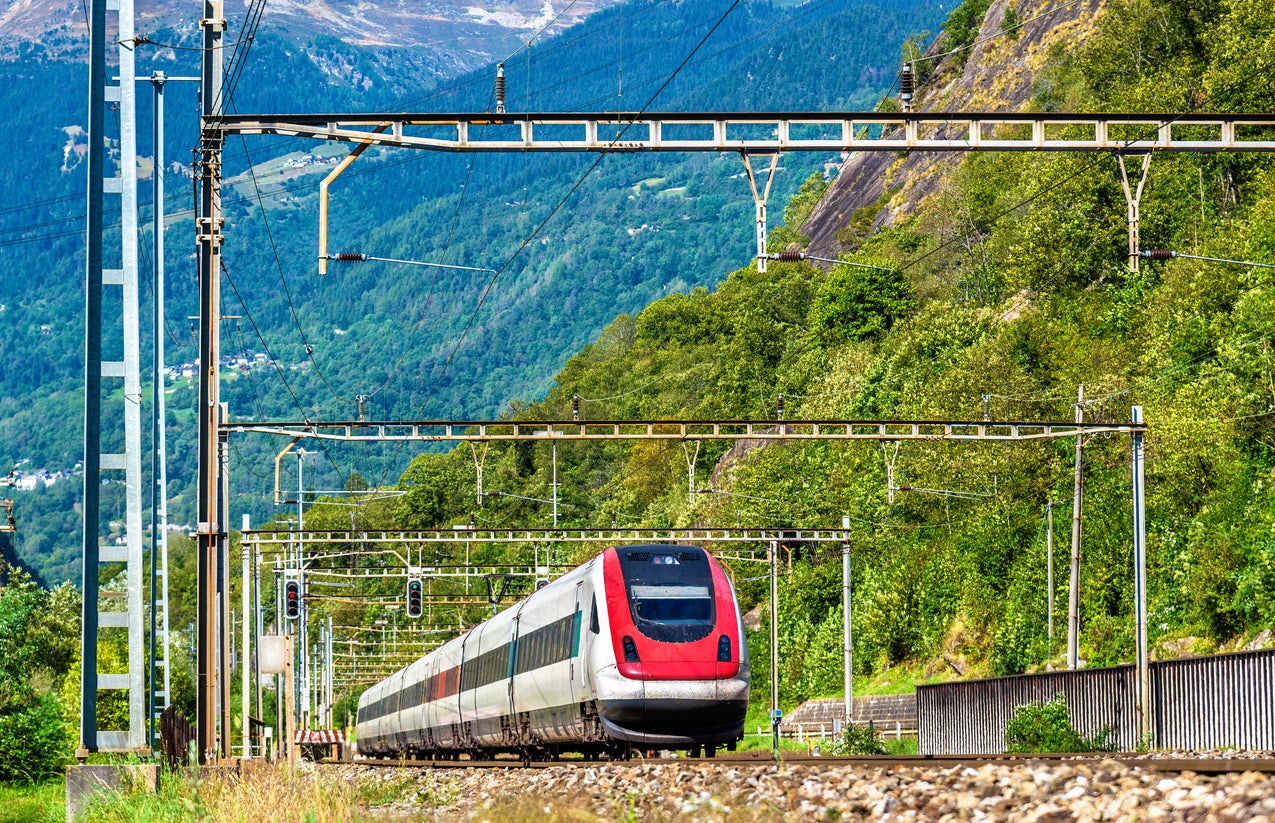 The Gotthard railway offers a more scenic route