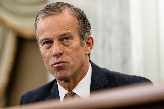 <p>Senator John Thune (R-S.D.) speaks during a Senate Commerce, Science, and Transportation Subcommittee hearing on the logistics of transporting a coronavirus vaccine on Capitol Hill, in Washington, DC, on 10 December 2020.</p>