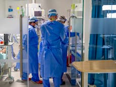 Covid patients in English hospitals near April peak