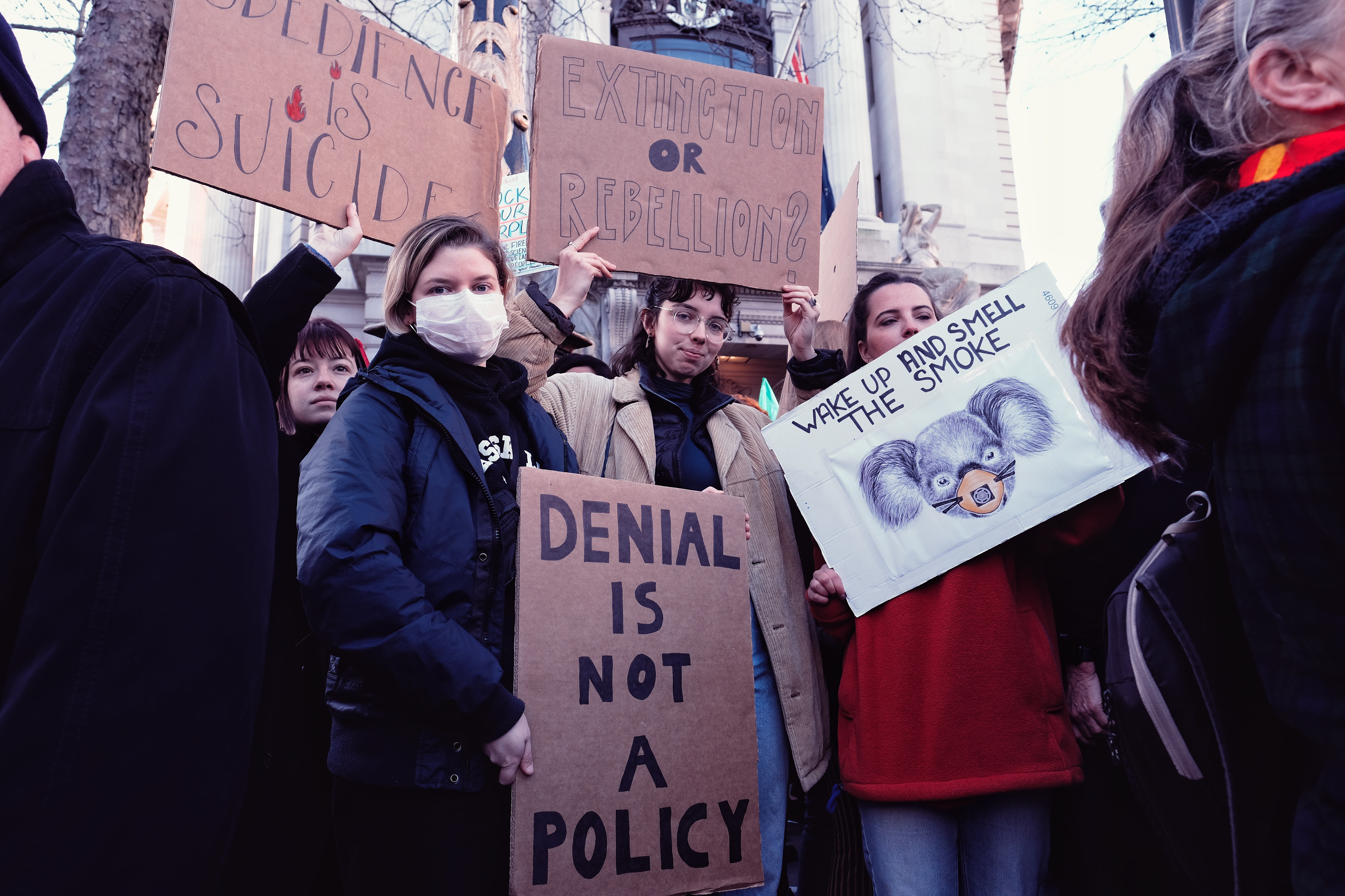 Protests raising awareness of climate change have been taking place in London all throughout the year. This protest action took place outside the Australian Embassy in London