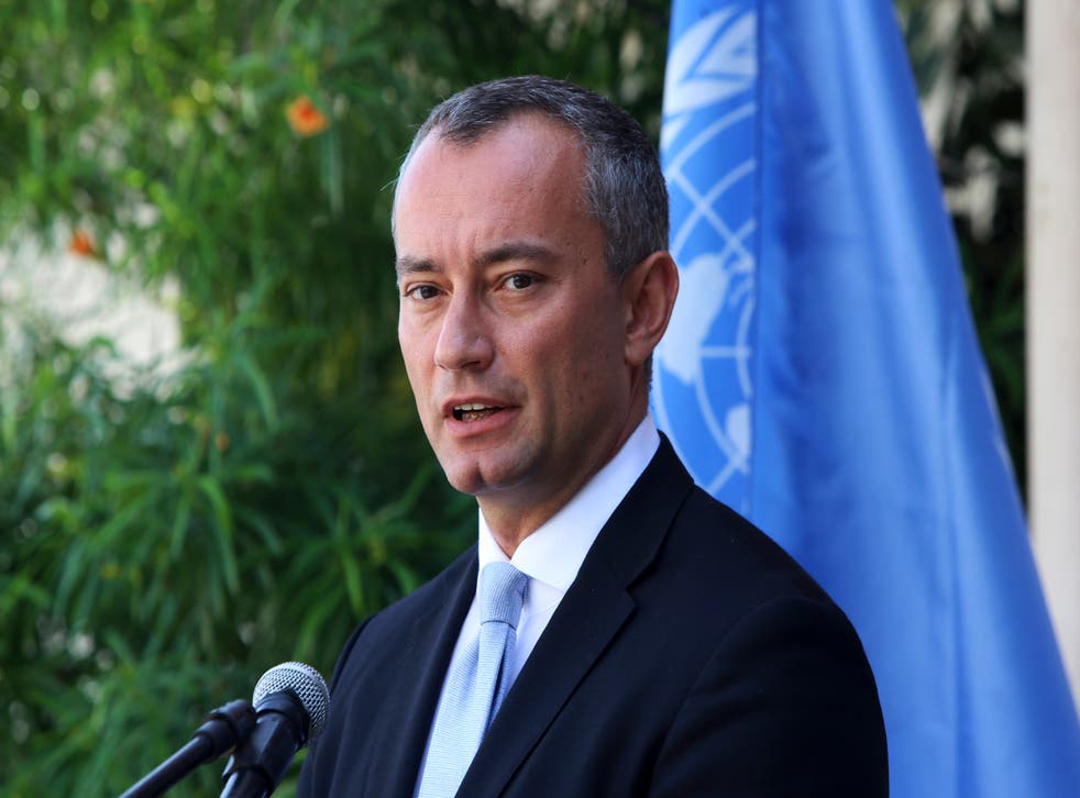 <p>Foto del 25 de septiembre del 2017 de Nickolay Mladenov, enviado de la ONU para el Medio Oriente, en la Ciudad de Gaza. </p>