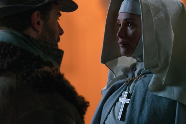 <p>Mr Dean (Alessandro Nivola), a rugged Indiana Jones-type, with the ambitious and proud Sister Clodagh (Gemma Arteton) in ‘Black Narcissus’</p>