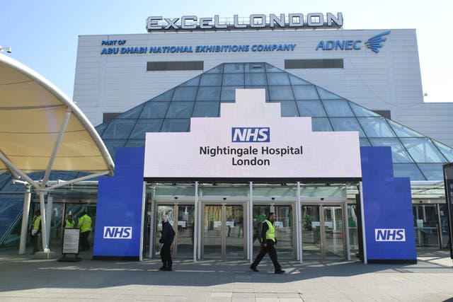 <p>London’s Nightingale Hospital at the Excel centre in east London</p>