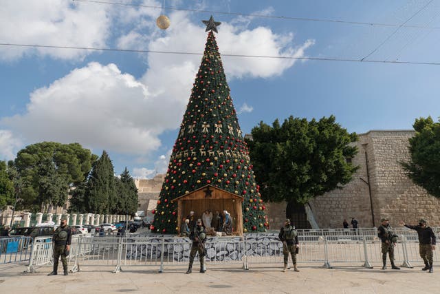 APTOPIX Palestinians Christmas