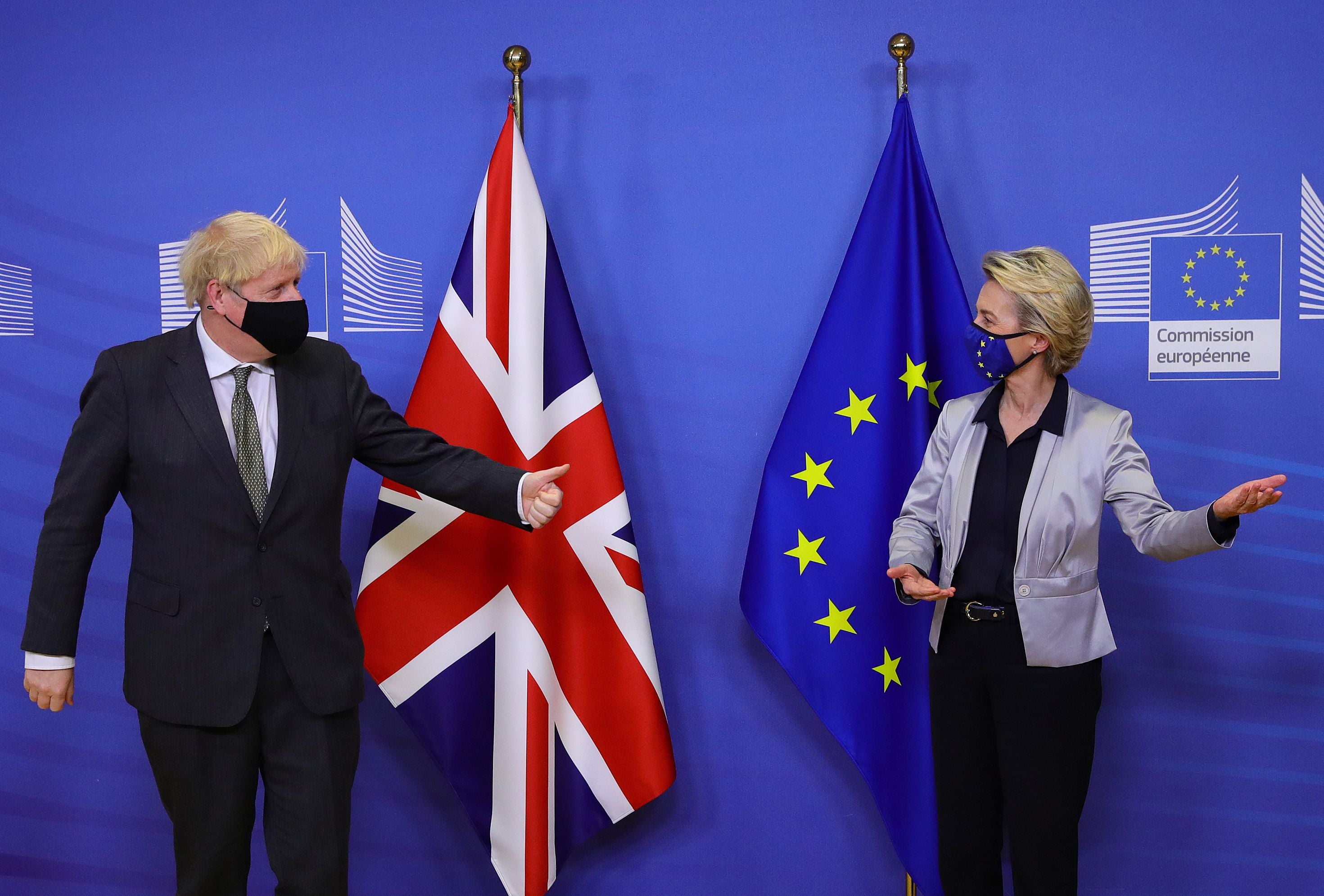 Boris Johnson and European Commission president Ursula von der Leyen in Brussels
