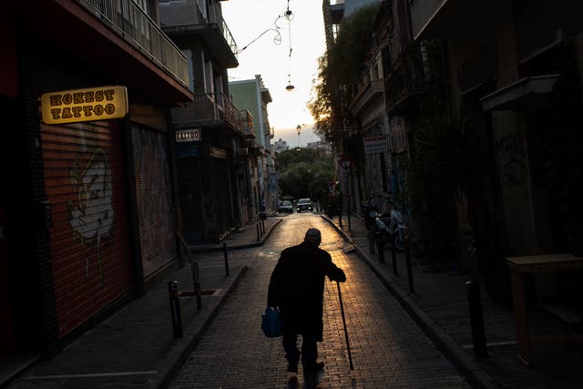 Virus Outbreak Greece Empty Streets