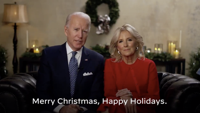 Joe Biden and Dr Jill Biden share a Christmas message