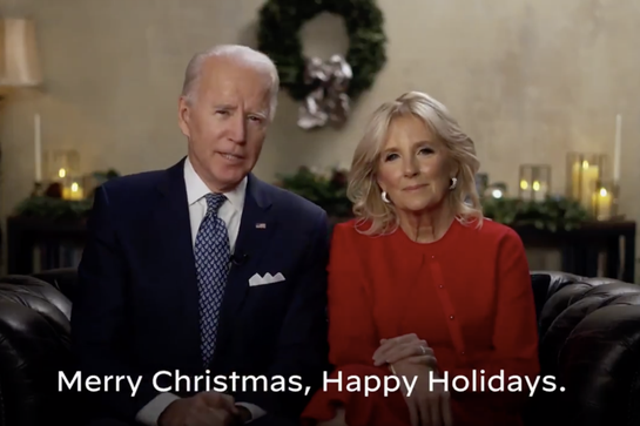 Joe Biden and Dr Jill Biden share a Christmas message
