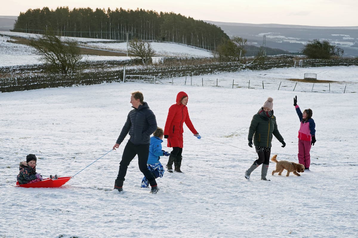 Snowy scenes captured around the country as UK sees White Christmas