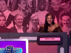 Fans spot awkward seating arrangements on Big Fat Quiz of the Year