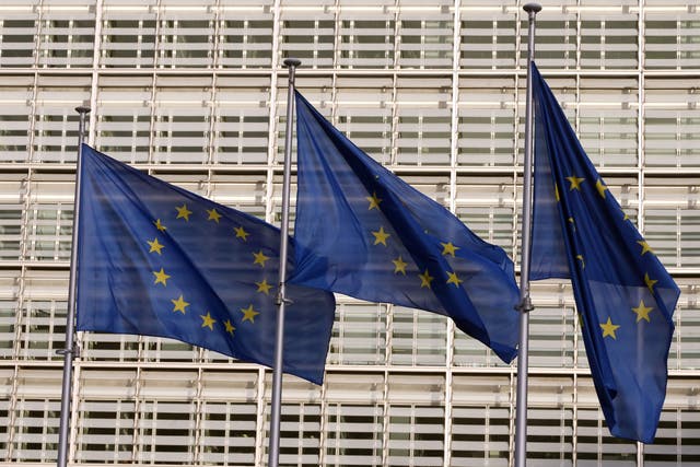 EU flags outside the European commission